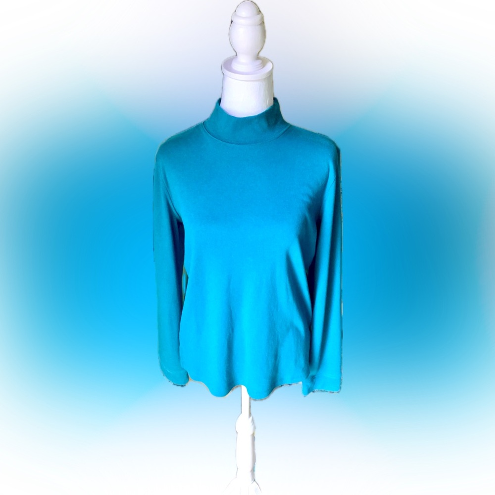 🦋 Women’s Turquoise Mockneck by hasting & smith - Picture 10 of 12